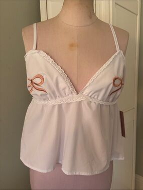 White Spaghetti Strap Babydoll Top